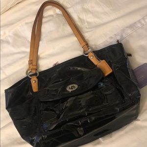 Good condition black, patent leather Coach bag